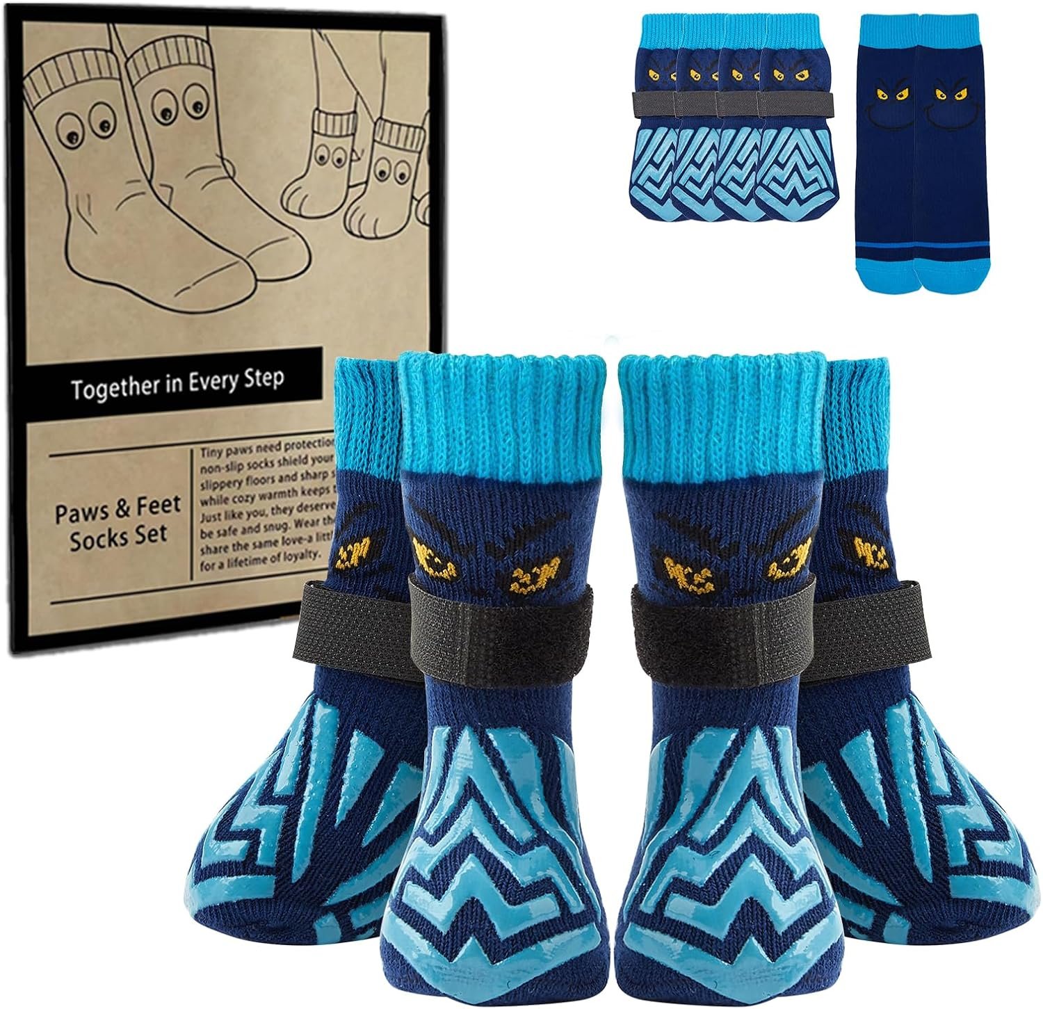 Non-Slip Dog Socks&Owner Sock Set Extra Grip