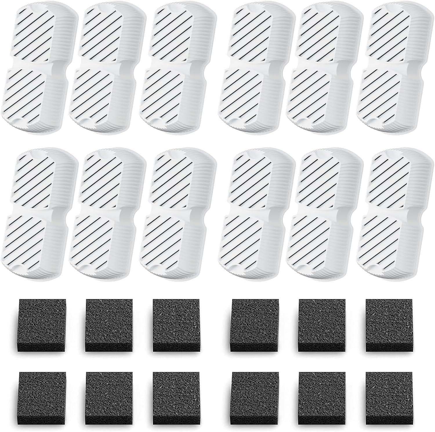 GROOKPET Pet Water Fountain Filters: 24 Dog Water Fountain Filters Replacement