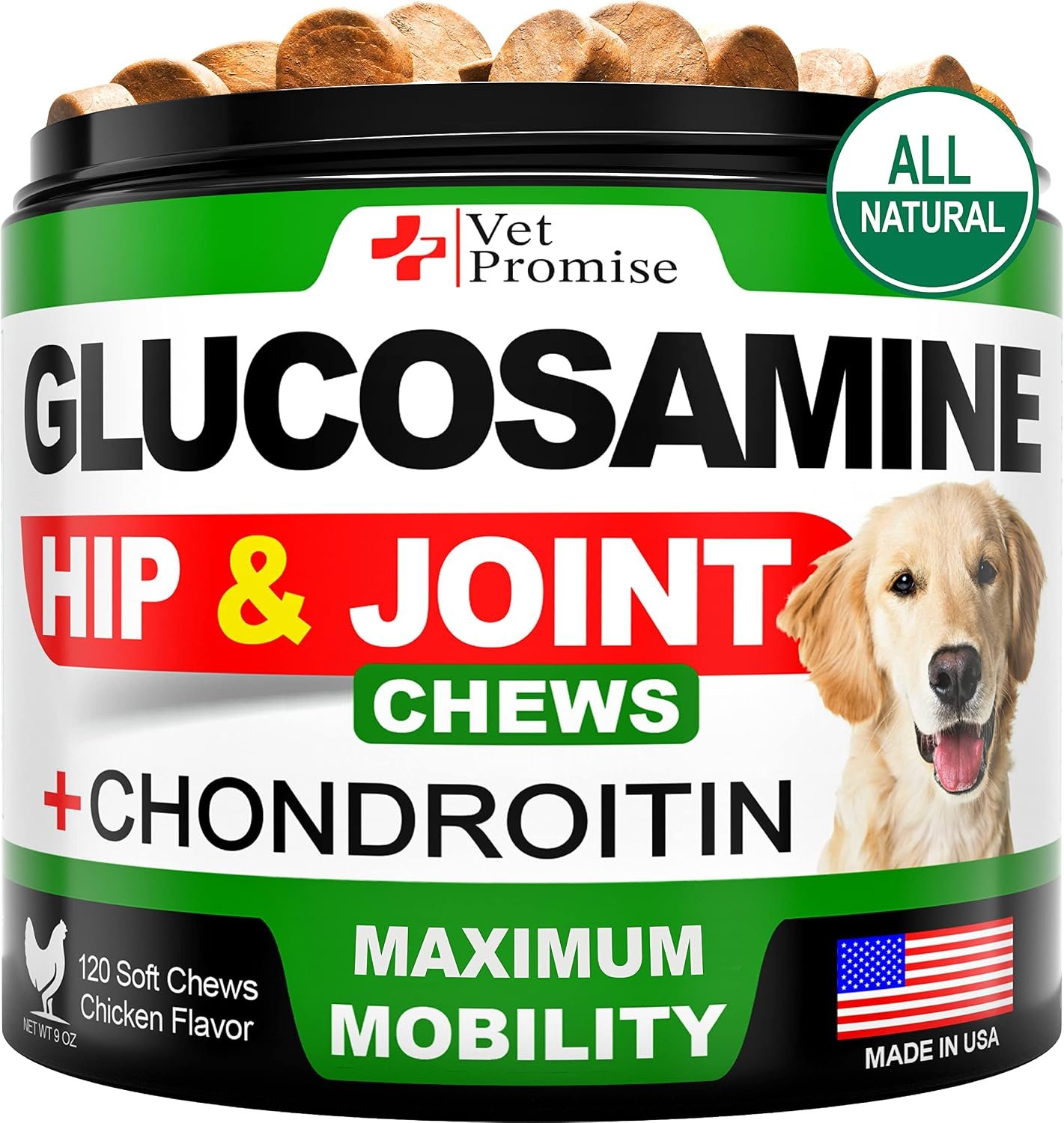 Glucosamine for Dogs – Hip and Joint Supplement for Dogs, Chondroitin & MSM
