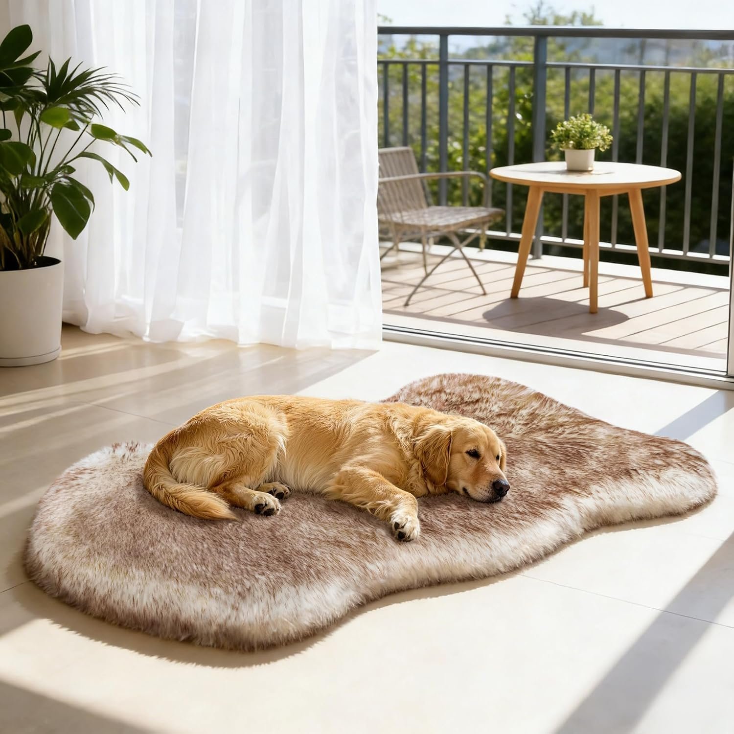 Dog Bed Rug for Large Dogs, Faux Fur Orthopedic Thick Foam 50″x30″x3″