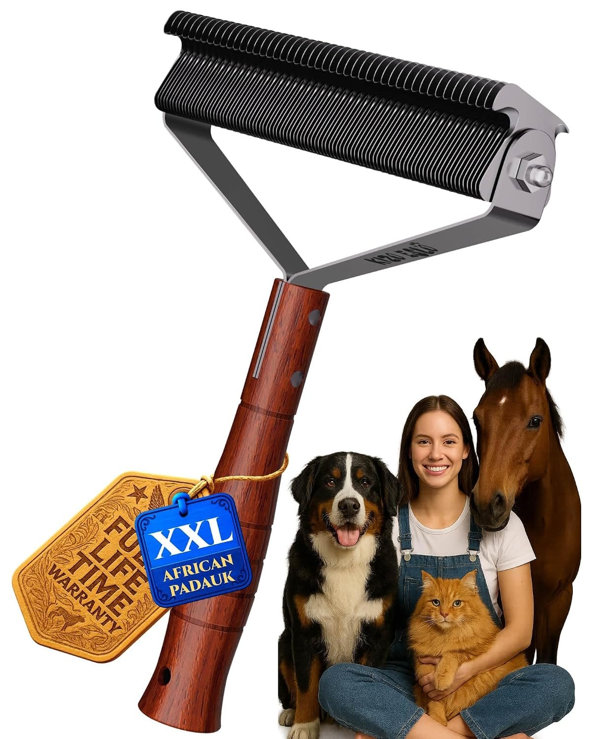 Max Undercoat Rake for Dogs & Cats, Dog Brush for Shedding, Dematting Comb