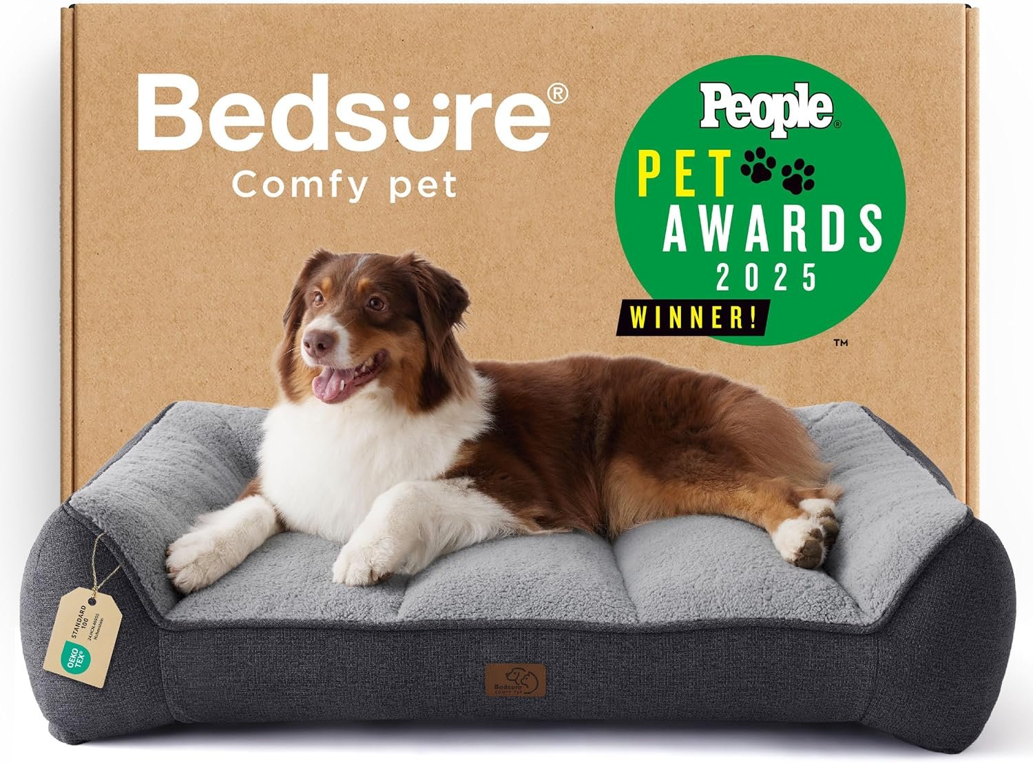 Bedsure SupportMax® Extra Thick Orthopedic Dog Beds Large Sized Dog