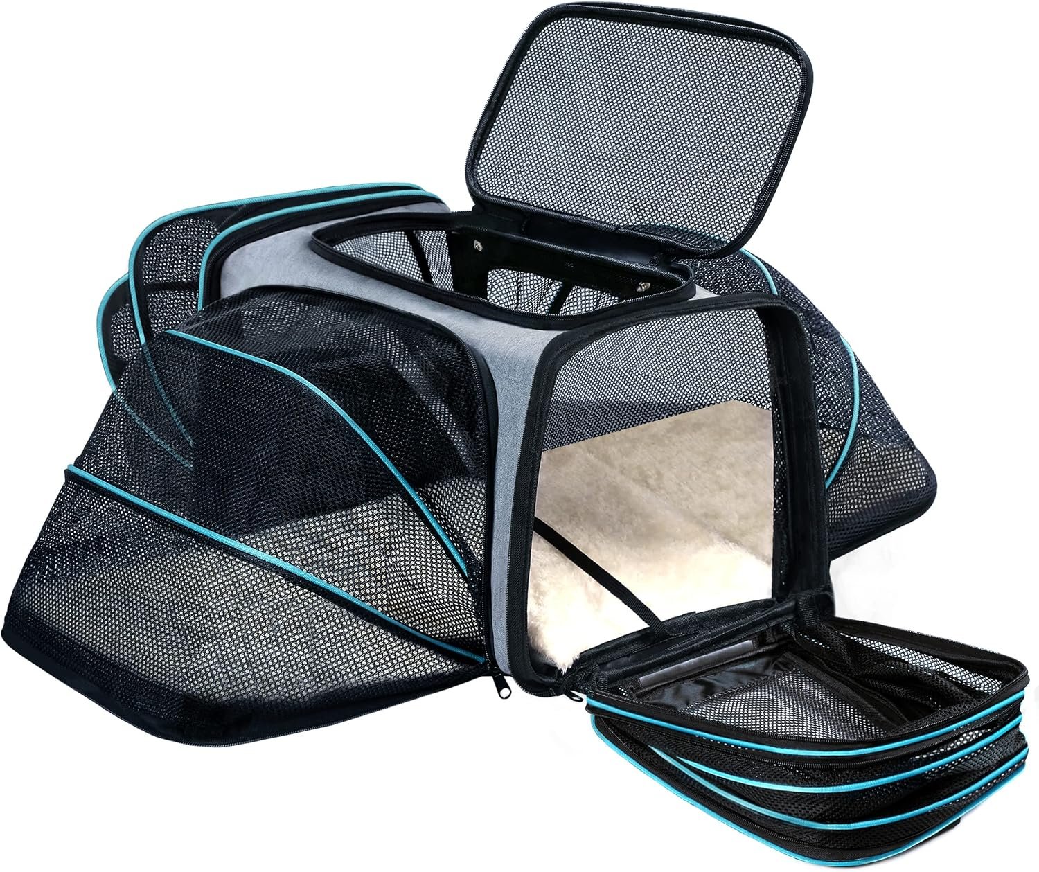 Cat Dog Airline Approved Expandable Pet Carrier for Small Pets
