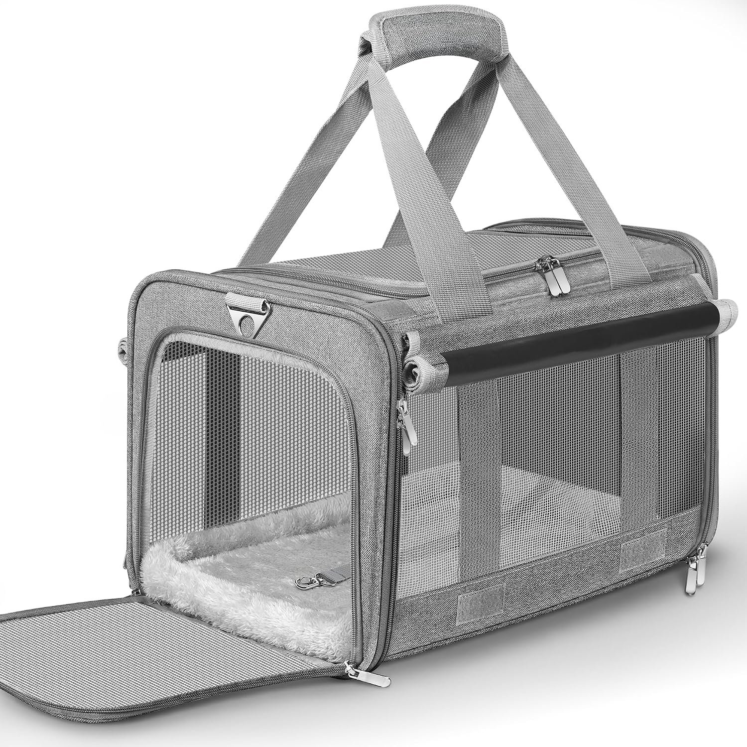 Soft Sided Cat Carrier for Anxious Pets with Privacy Roller Blinds