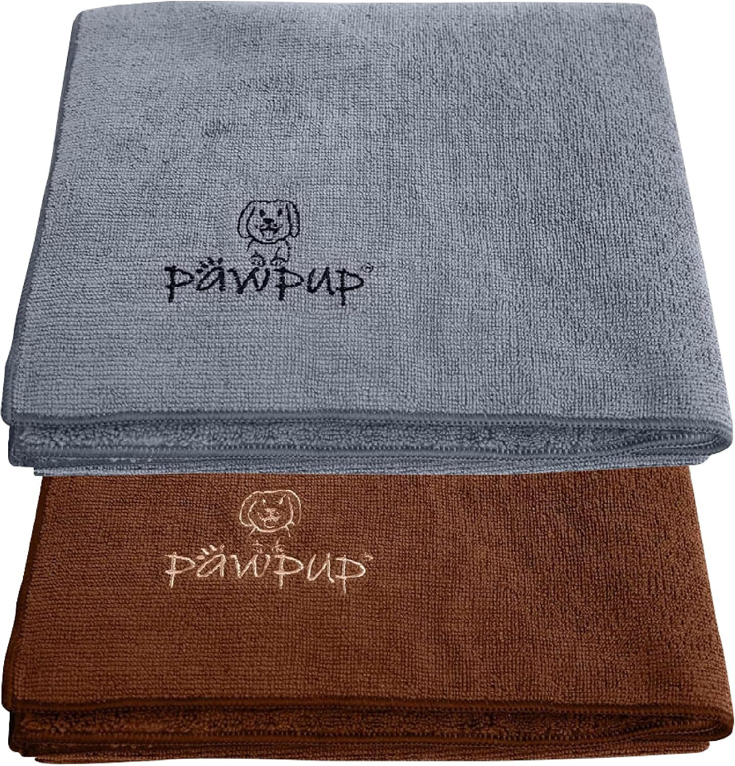 Dog Towels for Drying Dogs Super Absorbent Microfiber Pet Grooming Towel for Dogs, Cats and Other Pets (40 x 24 Inches, Brown and Grey)
